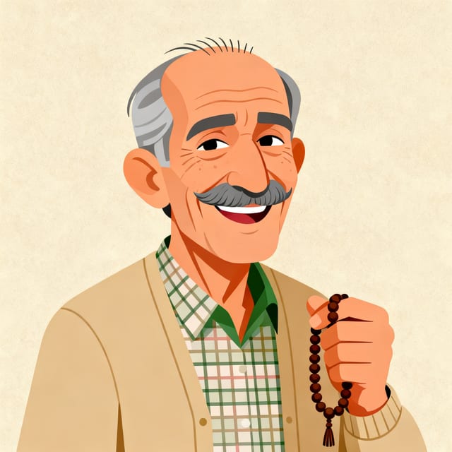 Abu Naji — the ahwe owner on Sahet el-Teeneh